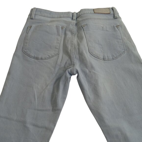 Zara Woman Premium Denim Slim Fit Light Wash Blue Jeans Size 8 Cuffed Raw Hem - Picture 5 of 14